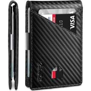 Slim RFID Wallets for Men, Money Clip Bifold Leather Wallet